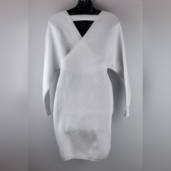 White Sweater Dress - Picture 2 of 6